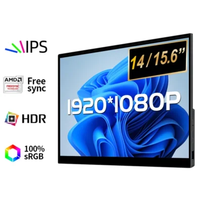 14/15.6inch 1920x1080p Portable Monitor 100%sRGB 350Nit with Kickstand Ultra Light Extended Display Gaming Screen for Laptop