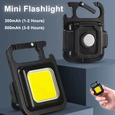 Mini linterna para llavero, luz de trabajo superbrillante, linterna de bolsillo portátil, recargable, impermeable, para acampar al aire libre