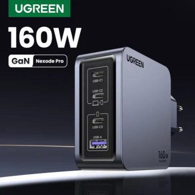 UGREEN-cargador GaN de 160W, para Macbook Pro, portátil, USB, para iPhone 15, Xiaomi y Tablet