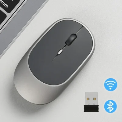 Ratón inalámbrico recargable para Gamer, Mouse silencioso, compatible con Bluetooth, 2,4G, USB