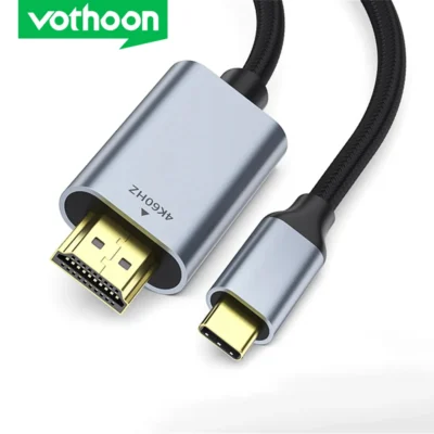 Vothoon Adaptador de cable USB C a HDMI 4K 60Hz Cable USB tipo C a HDMI Thunderbolt 3 Compatible con MacBook Pro Air iPad Pro