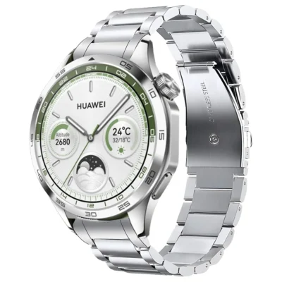 Correa de pulsera de eslabones sin huecos para HUAWEI WATCH GT 4, banda de Metal de acero inoxidable de 46mm