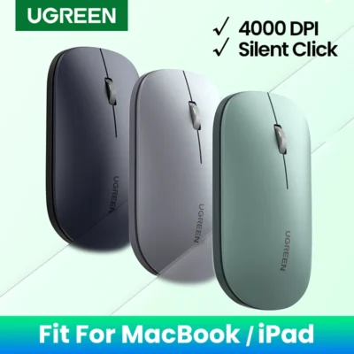 Ugreen-ratón inalámbrico de 4000 DPI, Mouse silencioso para MacBook Pro M1 M2 iPad, tableta, ordenador portátil