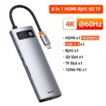 8 in 1 4K 60Hz USB3.1