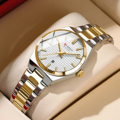 CURREN-reloj de cuarzo japonés para mujer, pulsera de acero inoxidable, esfera de "amor"