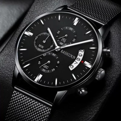 Reloj de cuarzo con correa de cuero para hombre, cronógrafo minimalista, informal, con calendario Digital, de marca de lujo, a la moda, 2023