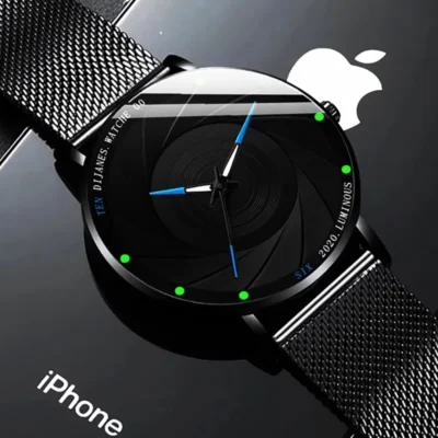 reloj hombre Relojes minimalistas para hombre, pulsera de cuarzo con correa de malla de acero inoxidable ultradelgada