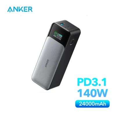 Anker-Banco de energía 737, 24000mAh, 140W, batería portátil de 3 puertos.