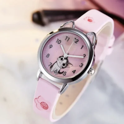 Reloj con patrón de gato de queso para mujer, relojes analógicos de cuarzo para niños, niñas, estudiantes