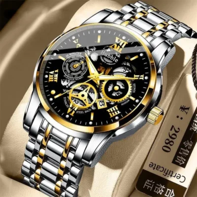 Reloj ahuecado de alta gama para hombre, reloj no mecánico con movimiento totalmente automático.